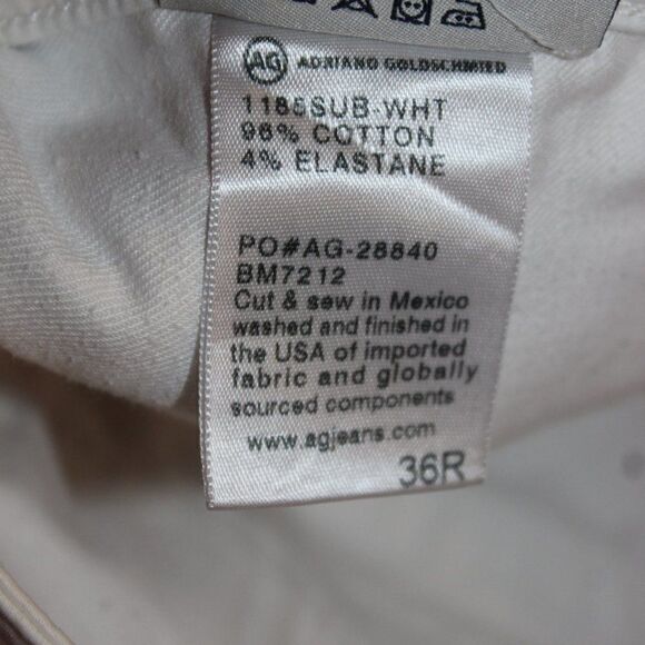 Ag Adriano Goldschmied White High Rise Chino Shorts Men's Size 36R - Picture 9 of 12